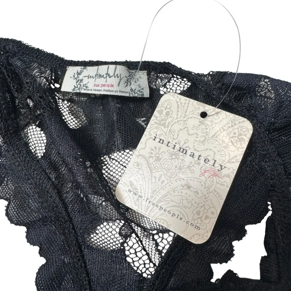 NWT New $98 Free People Dream Of Me Black Bodysuit Size XS
